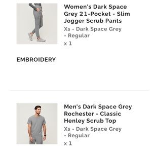 Figs Dark Space Gray scrub set XS